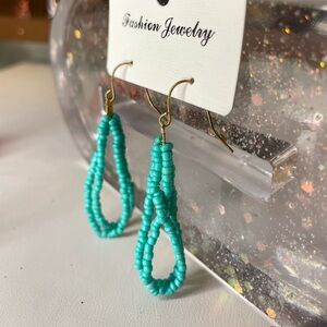 Turquoise Beaded Drop Earrings